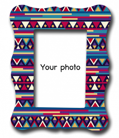 พิมพ์กรอบรูป Tribal colorful pattern frame